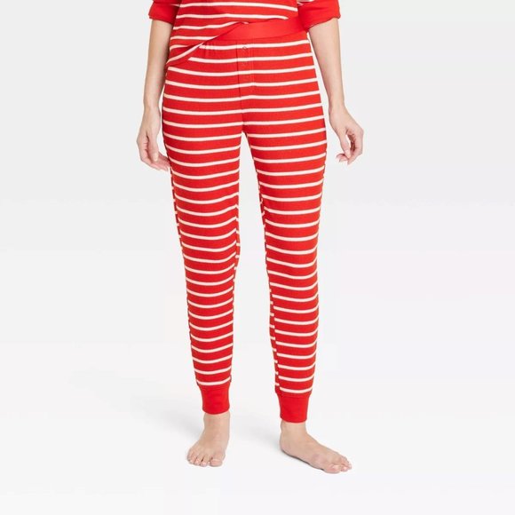 Gilligan & O'Malley Red and White Stripe Knit Stretch Pajama Bottoms XXL NEW - Picture 1 of 6